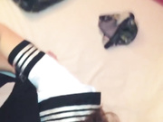 18岁学生制服女友口交后被颜射 奶子大玩乳交爽坏了我