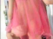 身材火辣的网红穿着性感蕾丝情趣内衣高跟演绎勾引美团外卖小哥一边啪啪一边说脏话