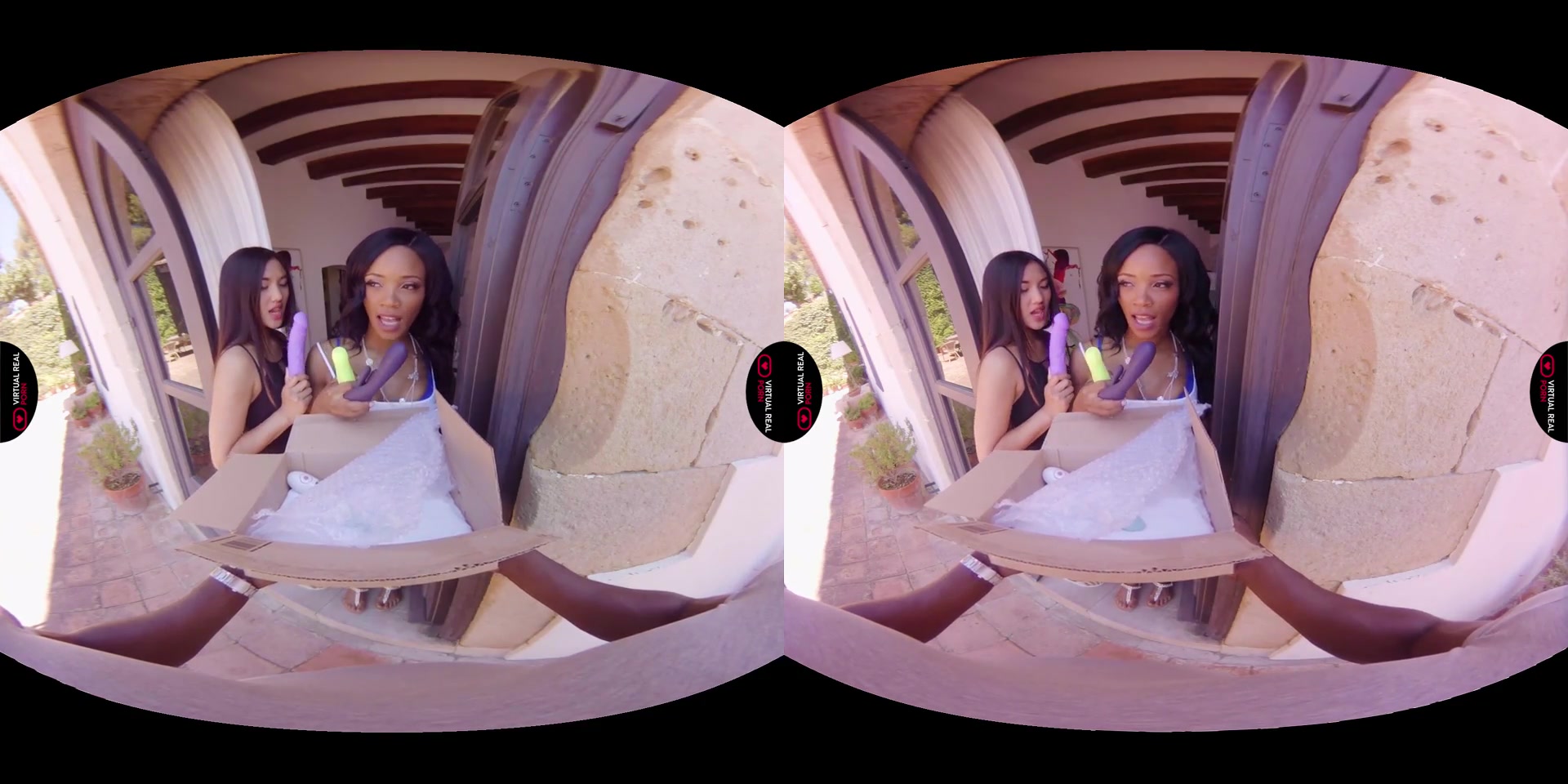 Horny hotties bang a well-hung delivery guy