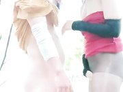 雨中性爱风骚少妇跟小哥站立深喉玩弄大鸡巴